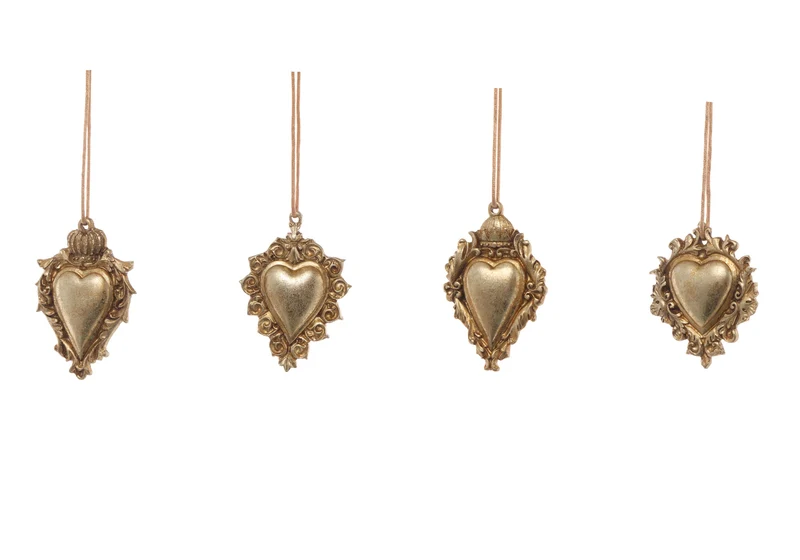 CUORE ORO APPENDIBILE IN RESINA 10CM ASSORTITO